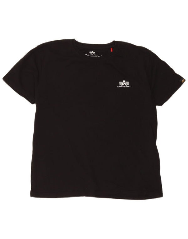Alpha Industries Ženska grafička majica kratkih rukava UK 18 XL crni pamuk