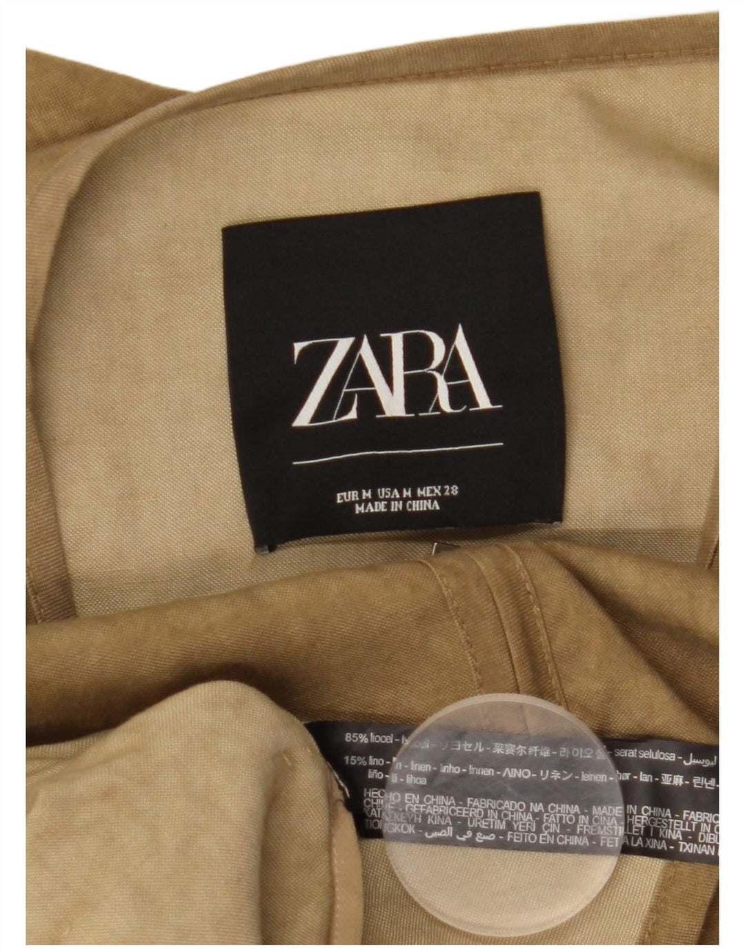 ZARA ženska haljina košulja UK 14 Srednje zeleni liocel