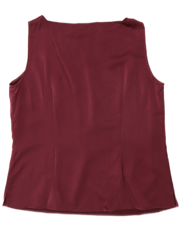 Marks & Spencer ženski gornji dio bluze bez rukava UK 18 XL tamnocrveni poliester