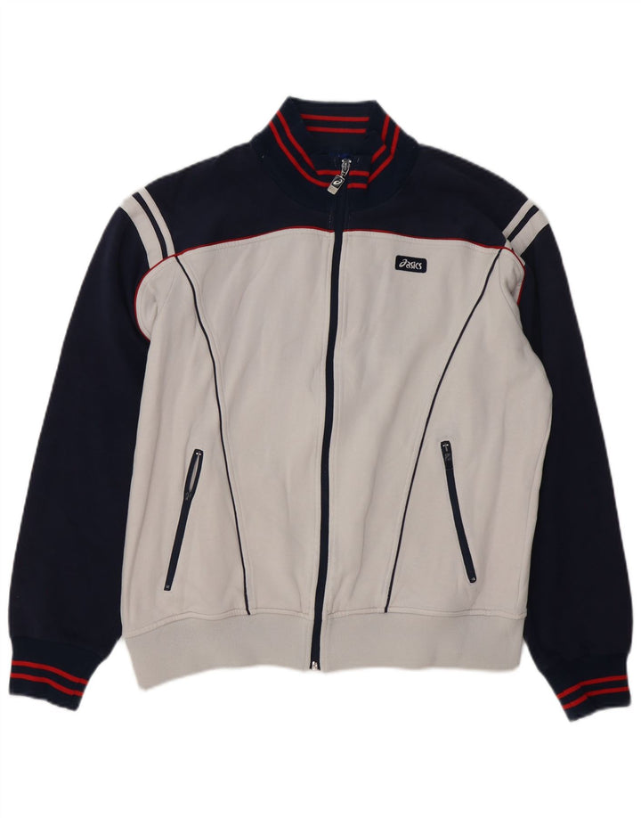 ASICS muška trenirka s grafičkim motivima, velika jakna u bijeloj boji