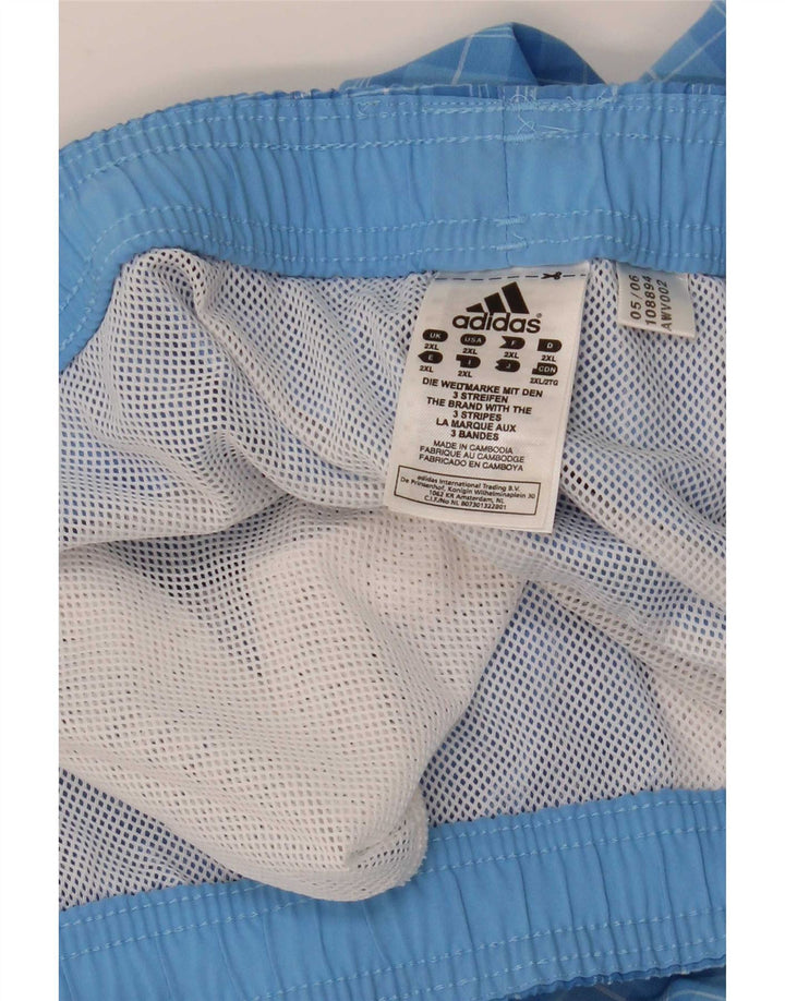 Adidas muške kratke hlače za plivanje 2XL plavi karirani poliester