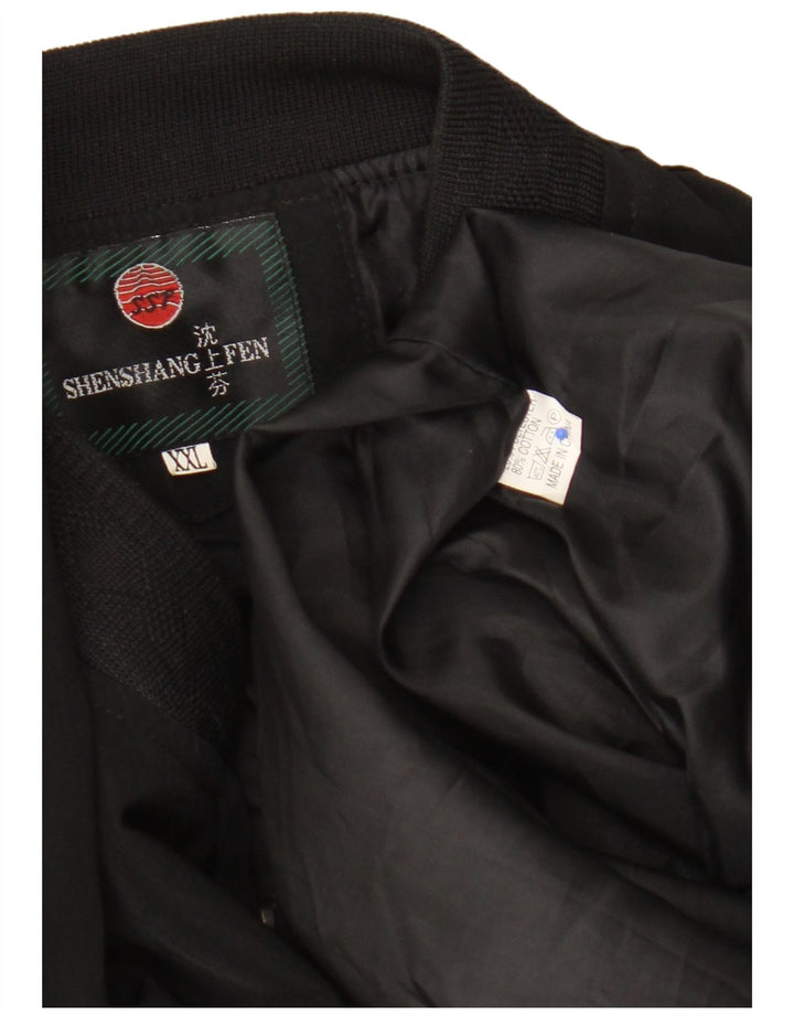 Vintage muška bomber jakna UK 44 2XL crni poliester