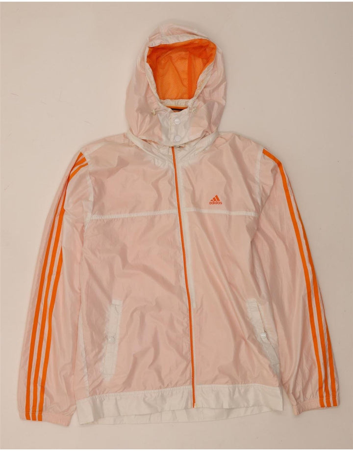 Adidas muška kišna jakna s kapuljačom s grafičkim motivima UK 38 srednji bijeli poliester