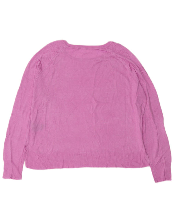 ZARA ženski pulover s kratkim izrezom UK 14 srednje lila viskoza