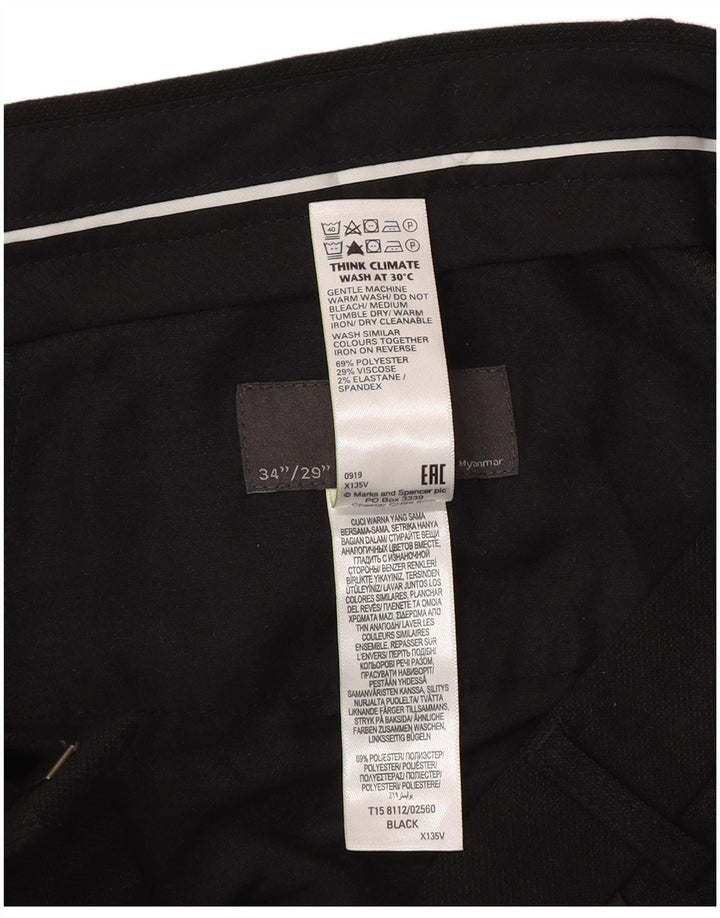 Marks & Spencer muške uske hlače W34 L29 crni poliester