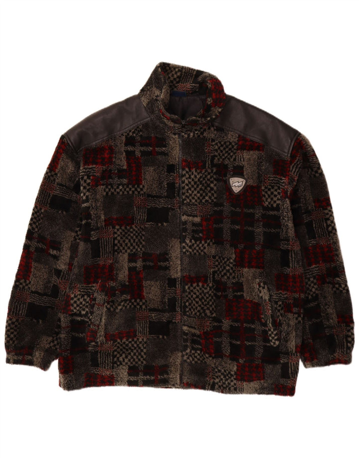 VINTAGE Muška jakna od flisa UK 44 2XL Siva patchwork