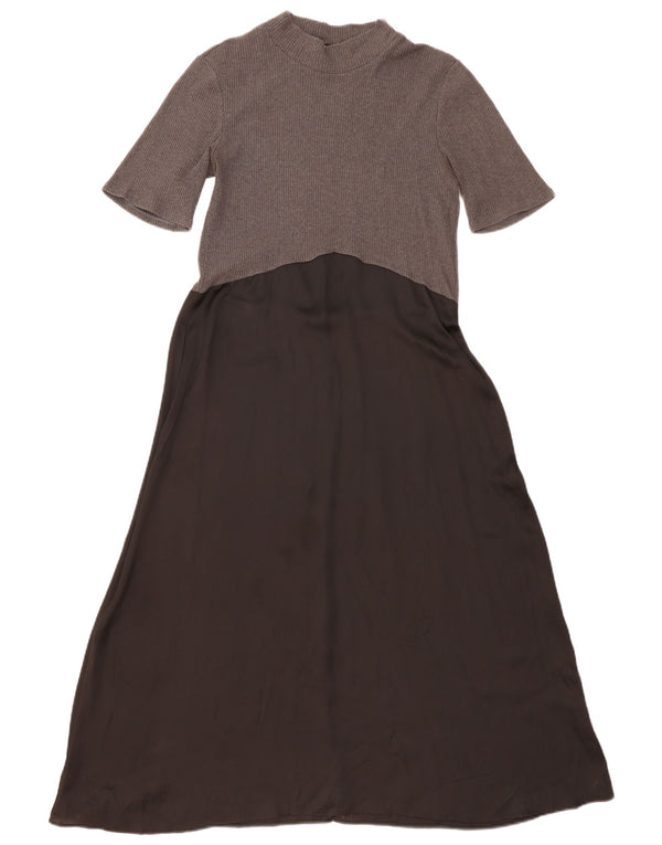 Zara ženska maksi haljina UK 14 Large Grey Colourblock Pamuk
