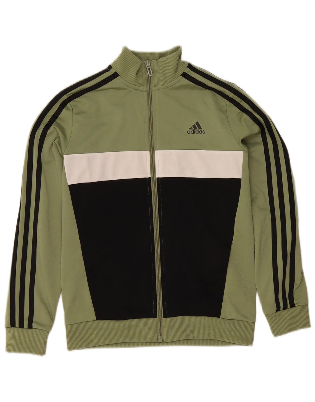 Adidas trenirka za dječake 9-10 godina kaki poliester u boji