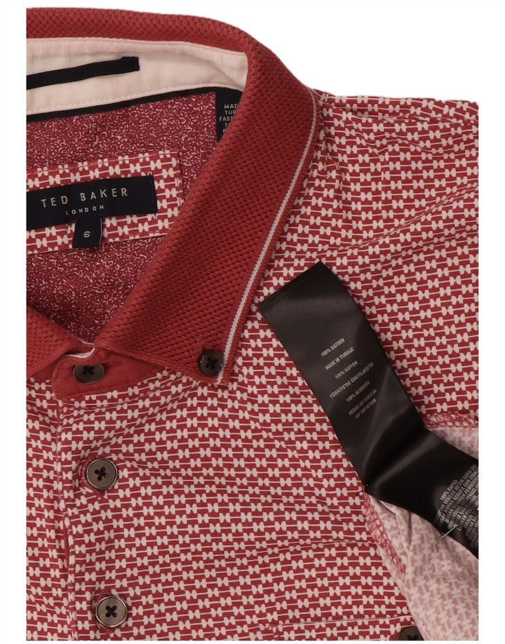 Ted Baker muška polo majica s apstraktnim uzorkom veličina 6 2XL crveni pamuk