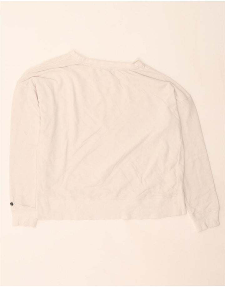 DKNY Womens Crop Oversized Sweatshirt Jumper UK 10 Small White Cotton Vintage Dkny and Second-Hand Dkny from Messina Hembry 