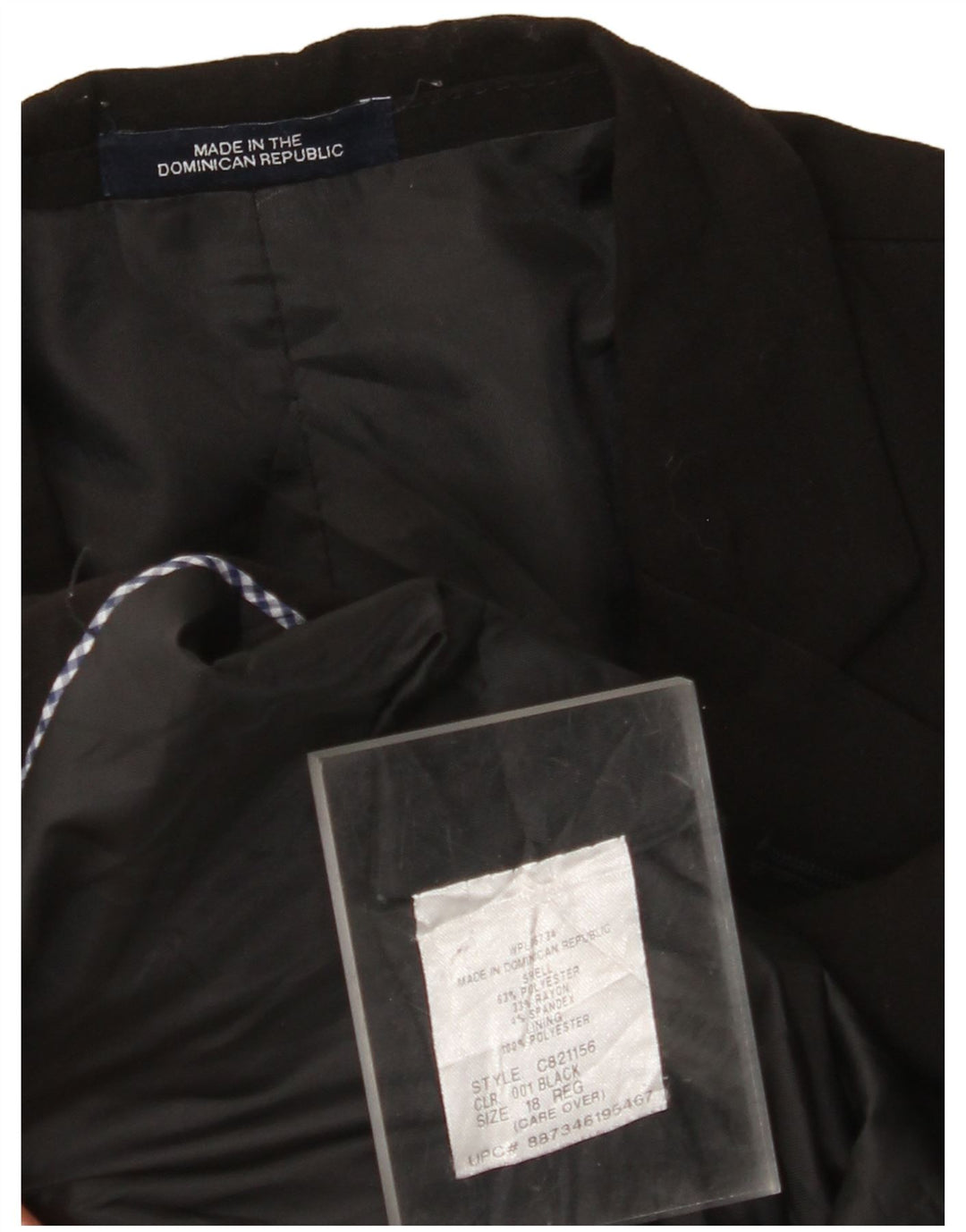 VINTAGE sako sa 2 gumba za dječake 15-16 godina, crni poliester