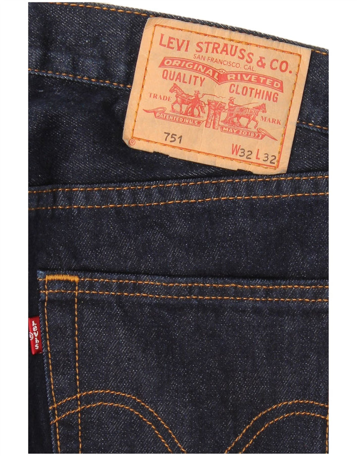 LEVI'S muške 751 ravne traperice W32 L32 tamnoplavi pamuk