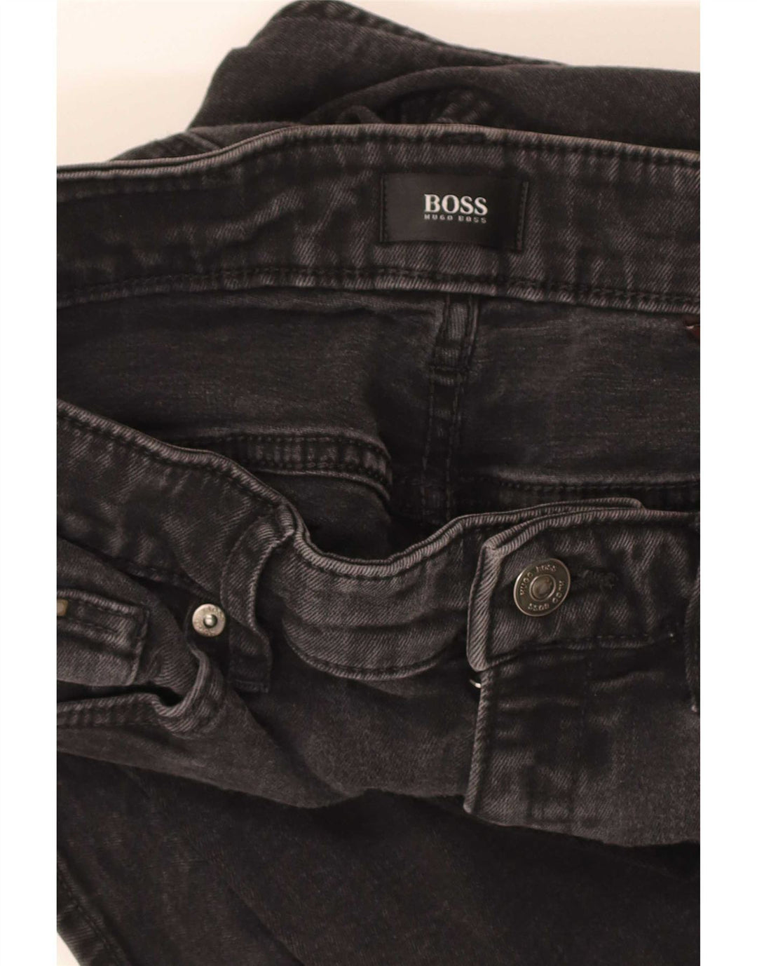 Hugo Boss muške uske traperice W30 L31 crni pamuk