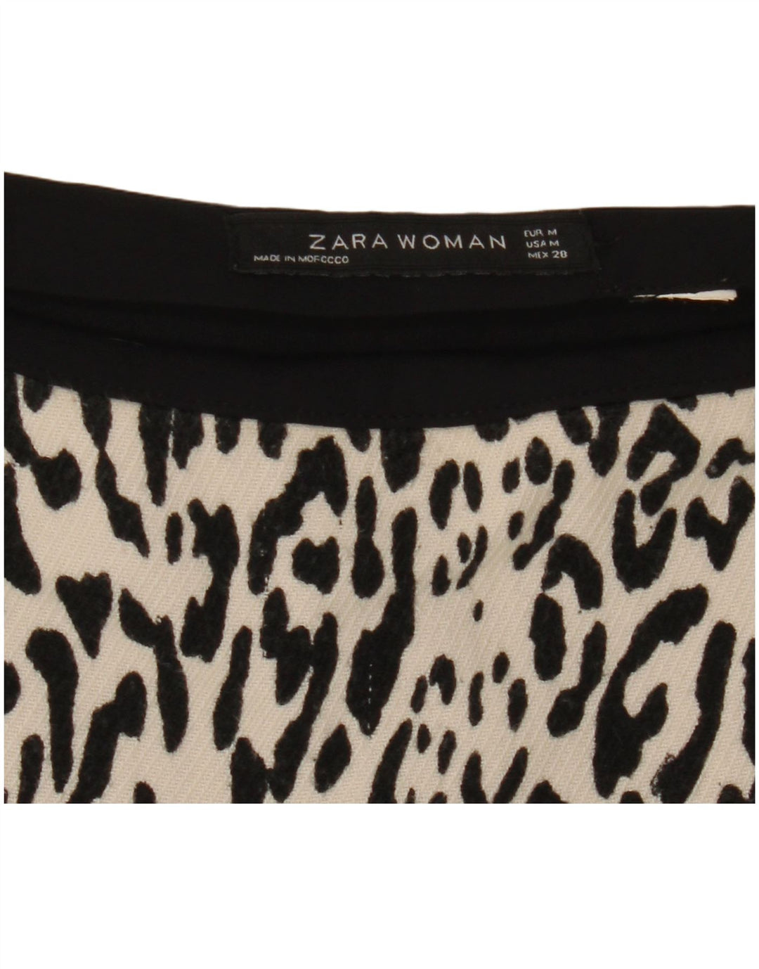 Zara ženska mini suknja srednje veličine W28 sivobijeli životinjski print