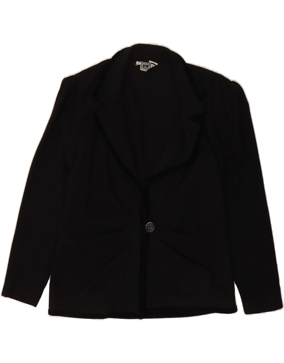 LUISA SPAGNOLI Womens 1 Button Blazer Jacket IT 48 XL Black Wool Vintage Luisa Spagnoli and Second-Hand Luisa Spagnoli from Messina Hembry 