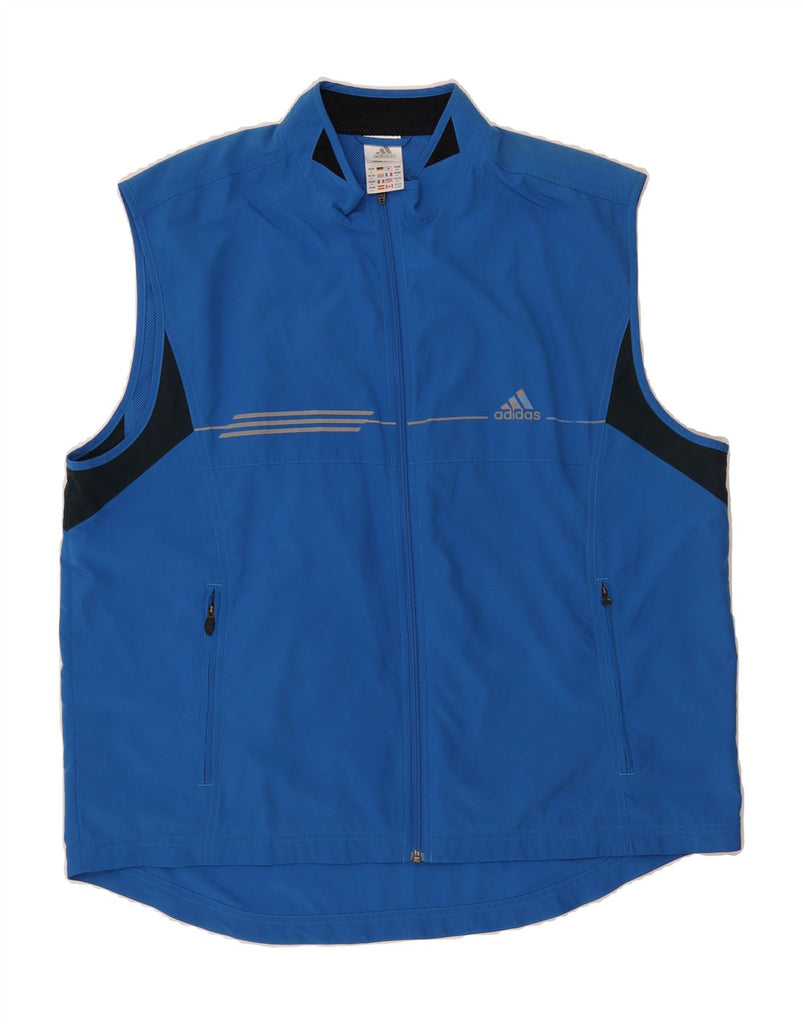 ADIDAS Mens Gilet UK 42 XL Blue Polyester Vintage Adidas and Second-Hand Adidas from Messina Hembry 