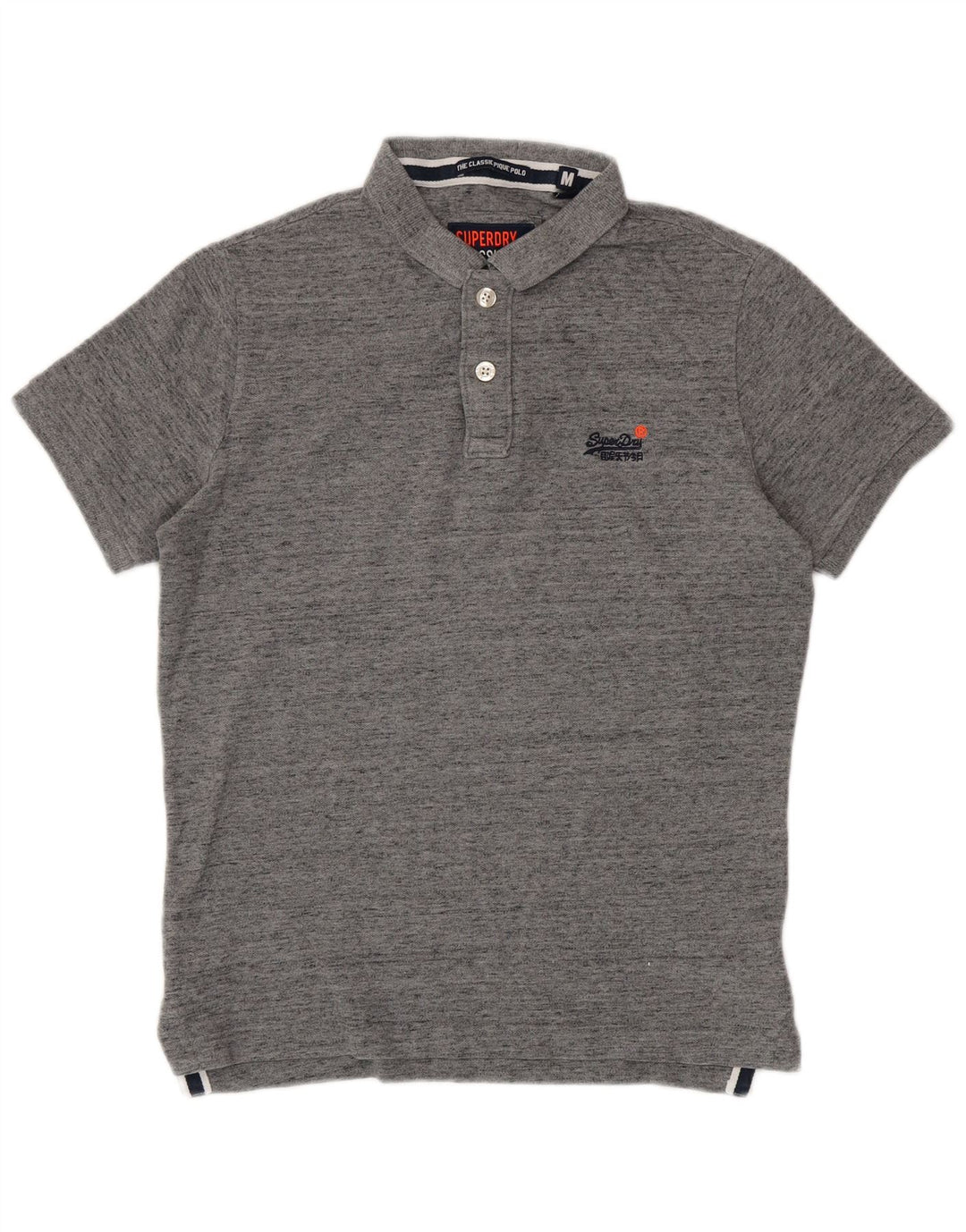 Superdry muška polo majica, srednje sivi flekasti pamuk
