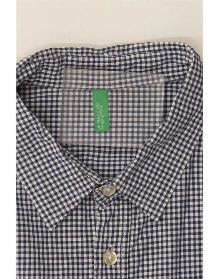 Benetton muška košulja kratkih rukava srednje plava gingham
