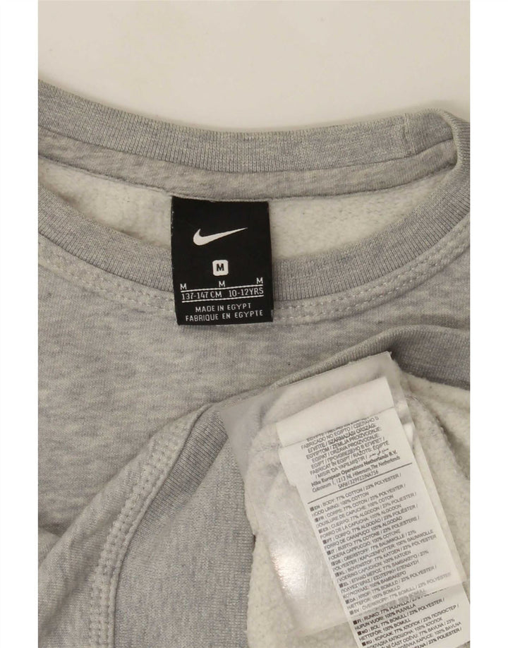 Nike Boys Sweatshirt Džemper 10-11 godina srednje sivi flekasti pamuk