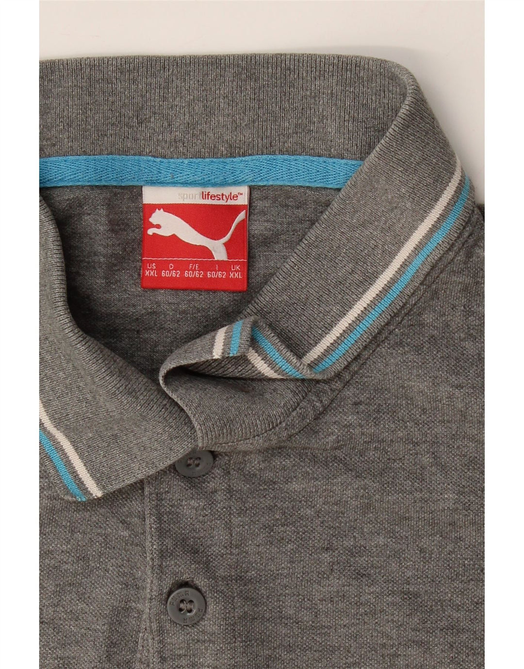 PUMA Mens Polo Shirt 2XL Grey Cotton Vintage Puma and Second-Hand Puma from Messina Hembry 