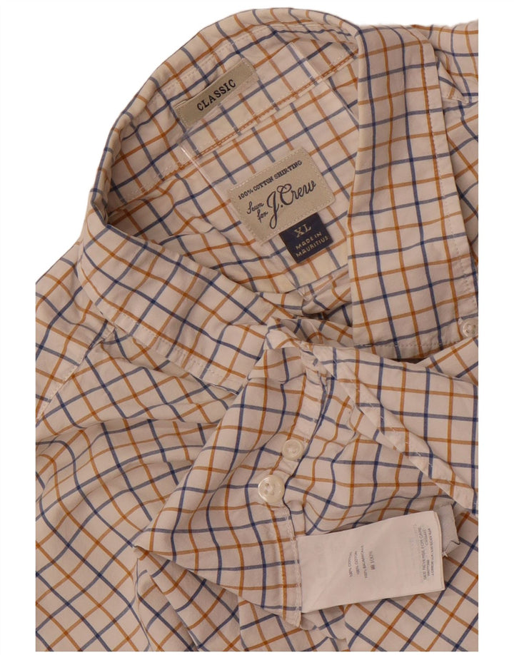J. Crew muška klasična košulja XL bijeli karirani pamuk