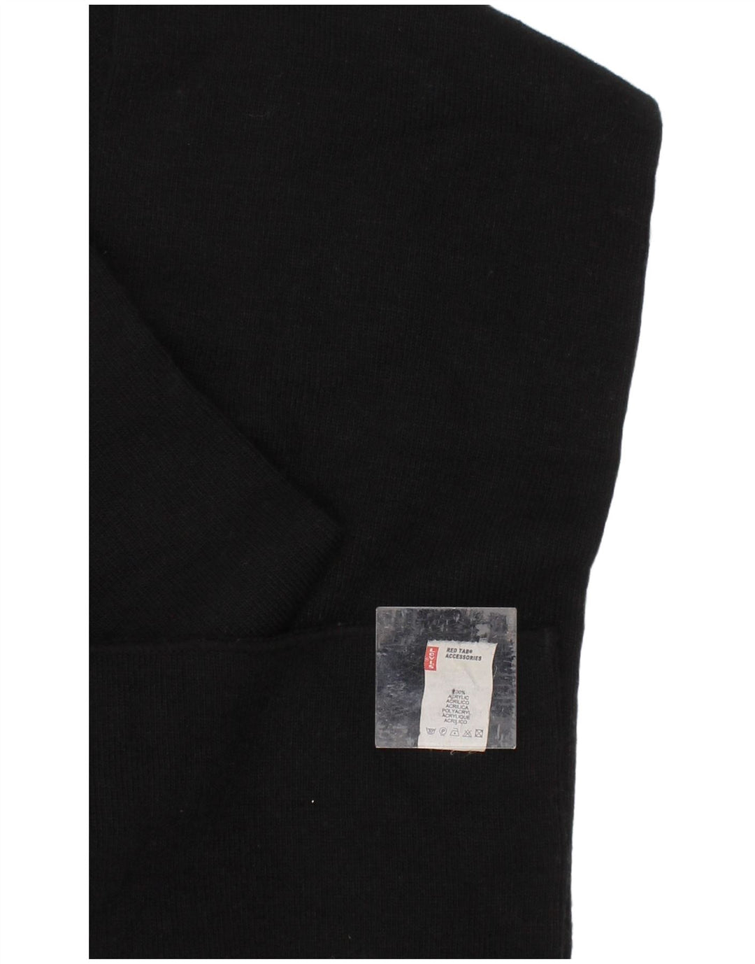 LEVI'S Mens Rectangle Scarf One Size Black Acrylic