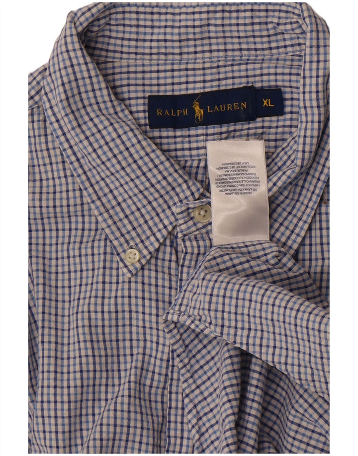 Ralph Lauren muška košulja kratkih rukava XL plavi pamuk na karo