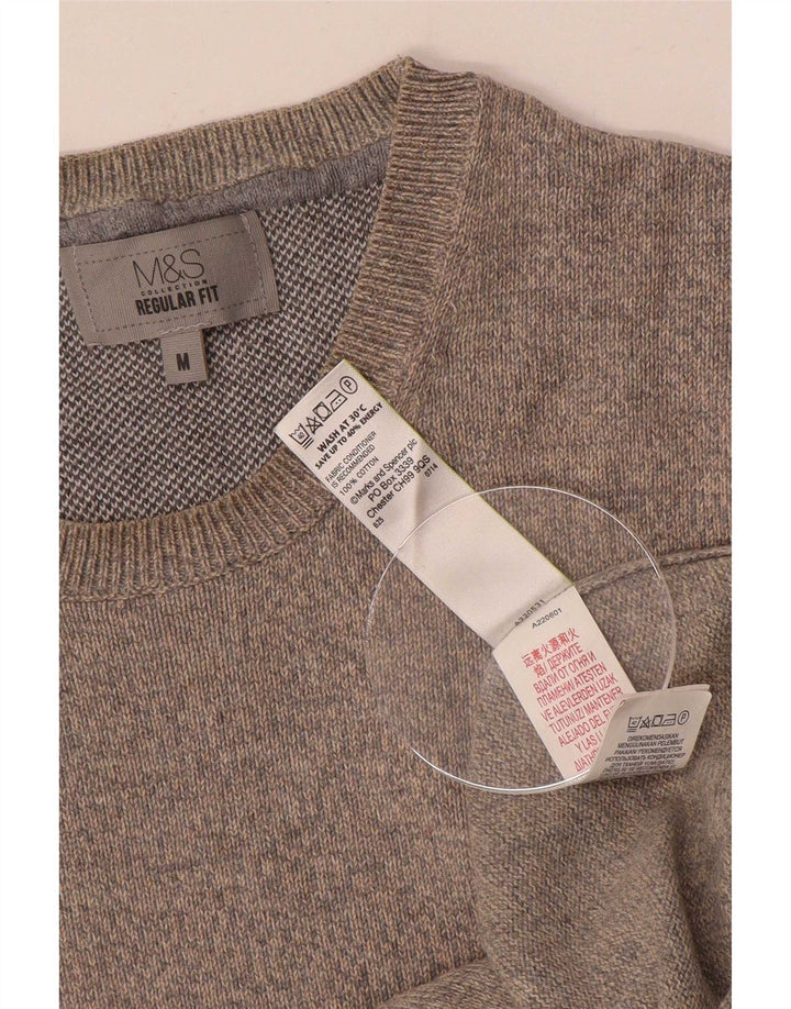 Marks & Spencer muški džemper s okruglim izrezom Srednje sivi Flected