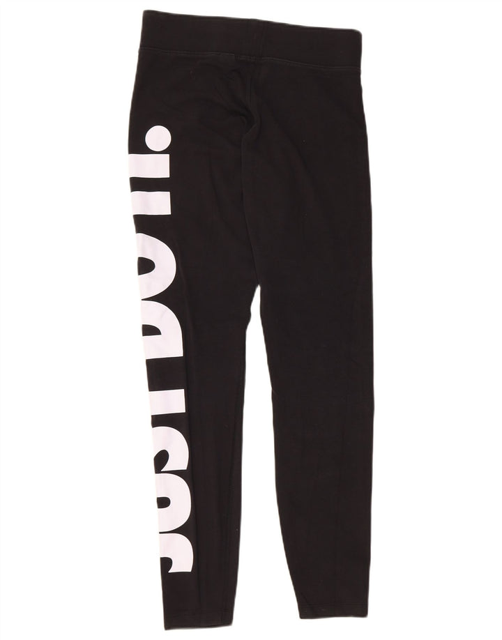 NIKE ženske grafičke tajice UK 12 Srednje crni pamuk