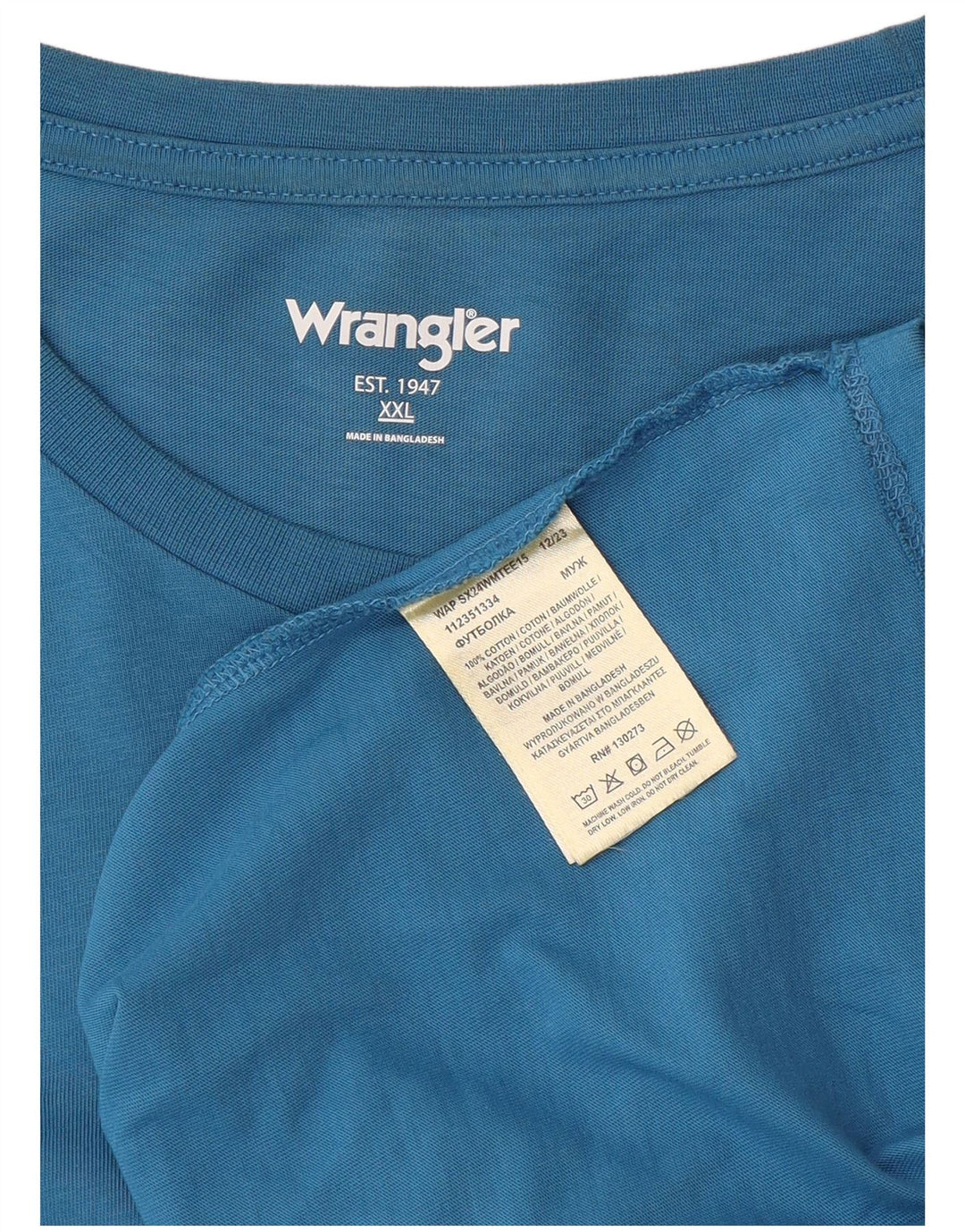 Wrangler muška majica kratkih rukava 2XL plavi pamuk