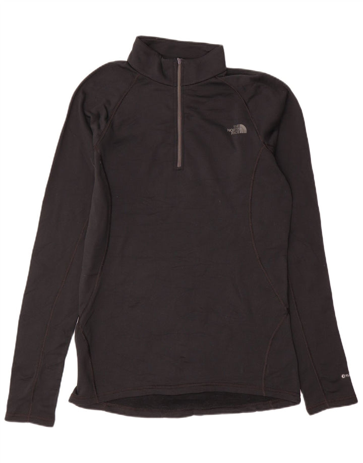 The North Face muška majica s izrezom i dugim rukavima srednjeg kroja, srednje crna