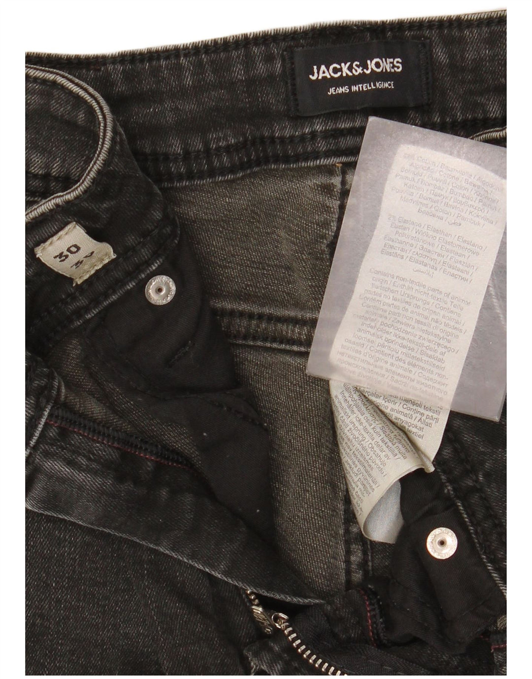 Jack & Jones Muške uske traperice W30 L30 Sivi pamuk