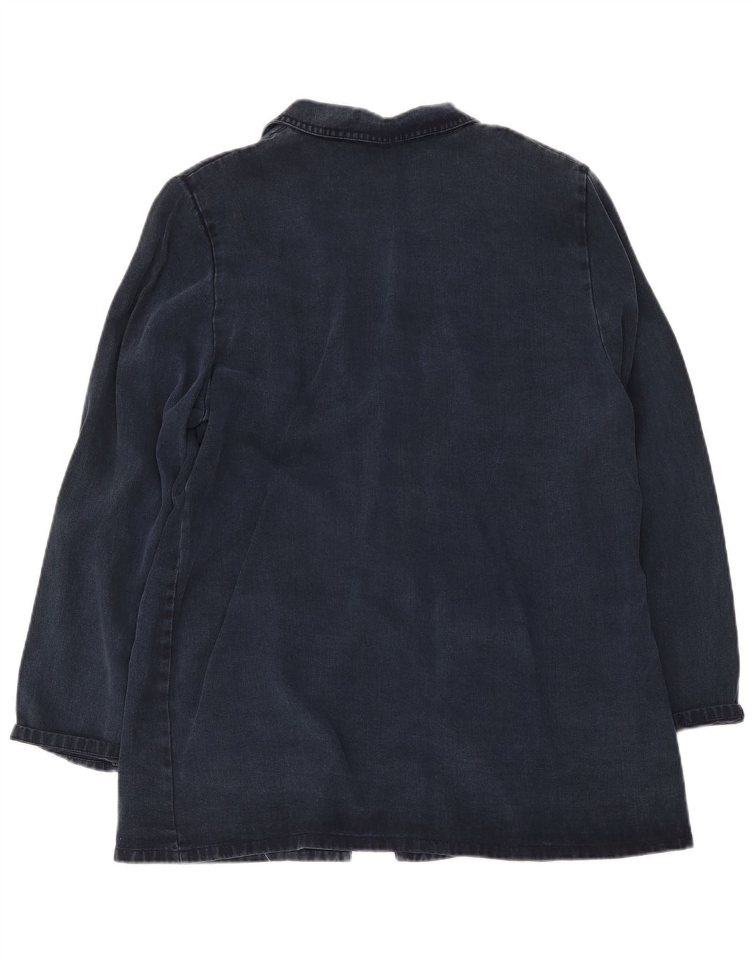 Vintage ženska dugačka jakna sako s 2 gumba UK 20 2XL tamnoplavi liocel