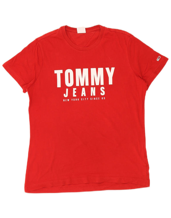 Tommy Hilfiger Ženska majica kratkih rukava s grafičkim motivima UK 12 Srednje crveni pamuk