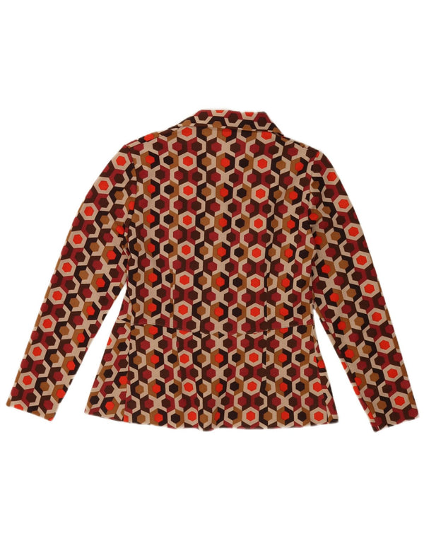 VINTAGE ženska majica s dugim rukavima UK 12 srednje raznobojna geometrijska