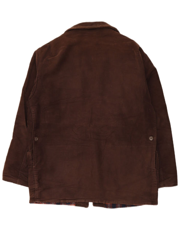 Vintage muška vjetrovka jakna IT 54 2XL smeđi pamuk u blokovima boja