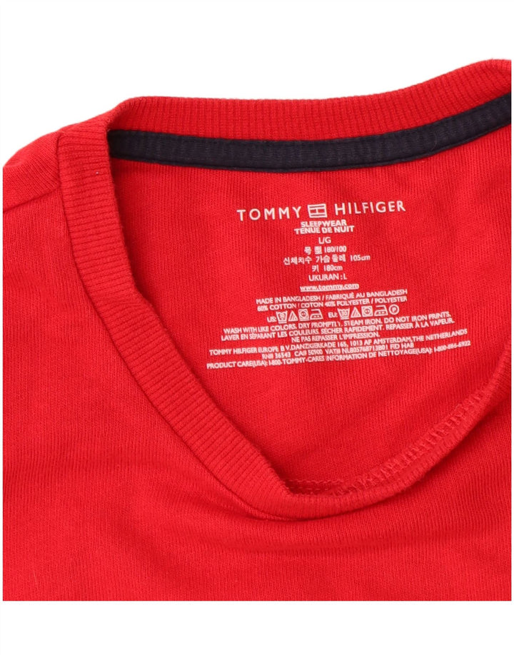 TOMMY HILFIGER Veliki crveni pamučni muški džemper s grafičkim motivima
