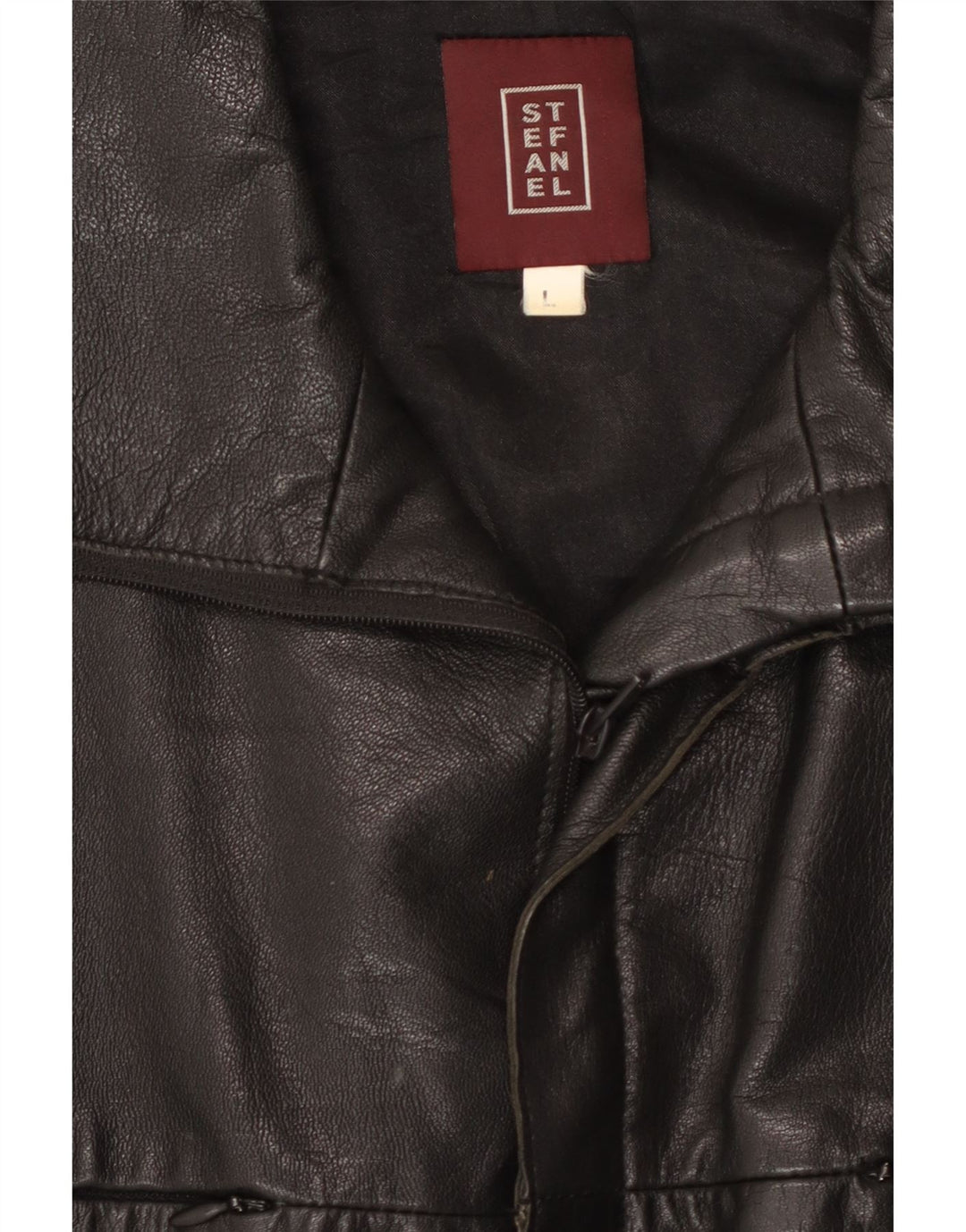 STEFANEL muška kožna jakna UK 40 velika crna koža