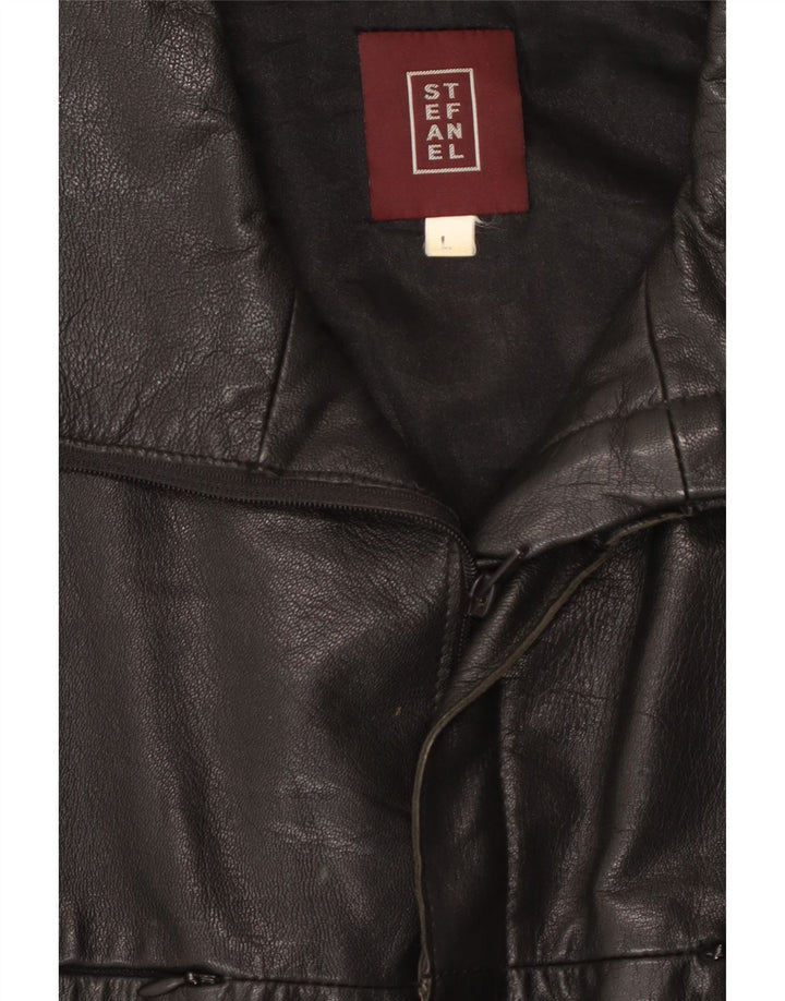 STEFANEL muška kožna jakna UK 40 velika crna koža