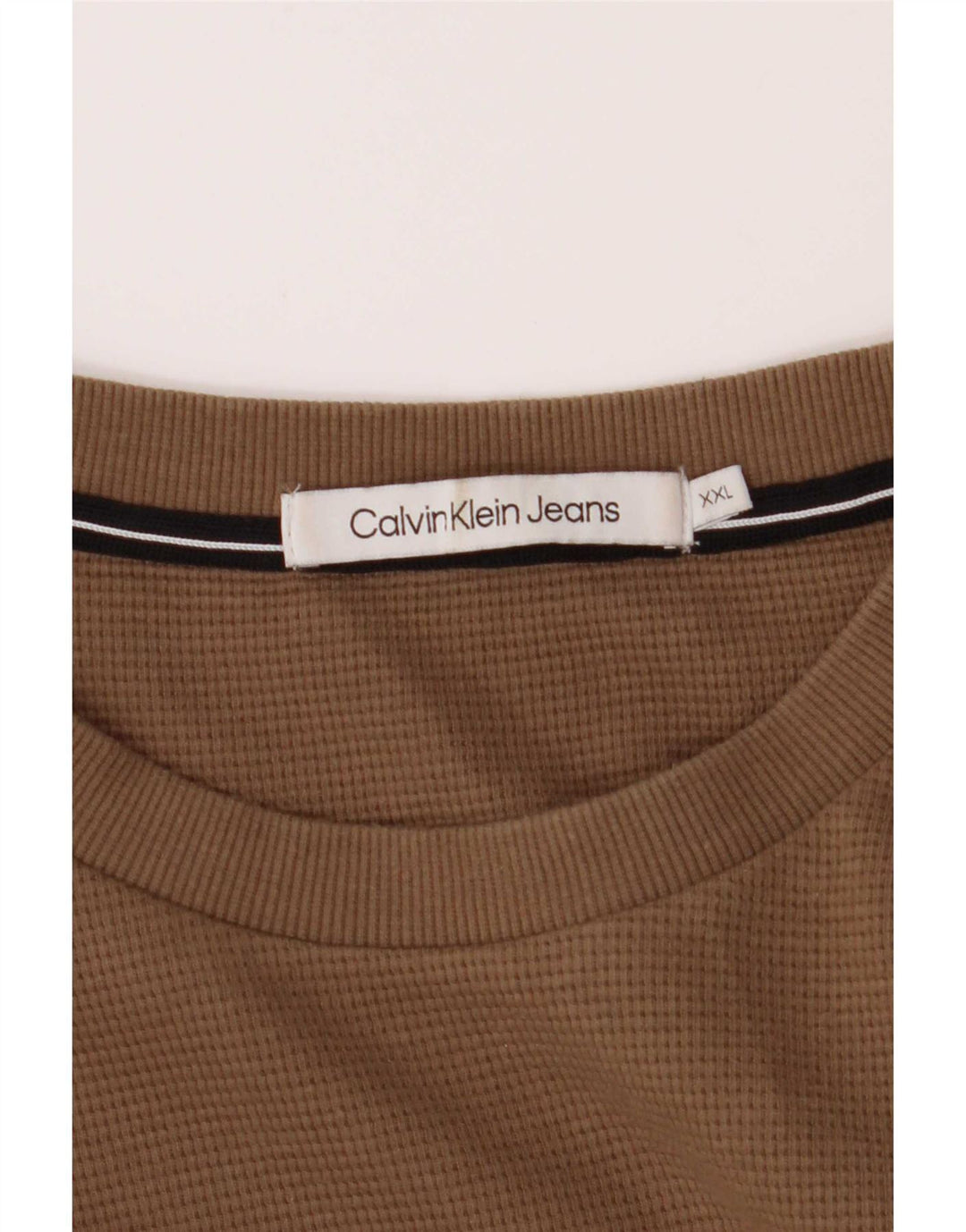 Calvin Klein muška majica dugih rukava 2XL smeđi pamuk