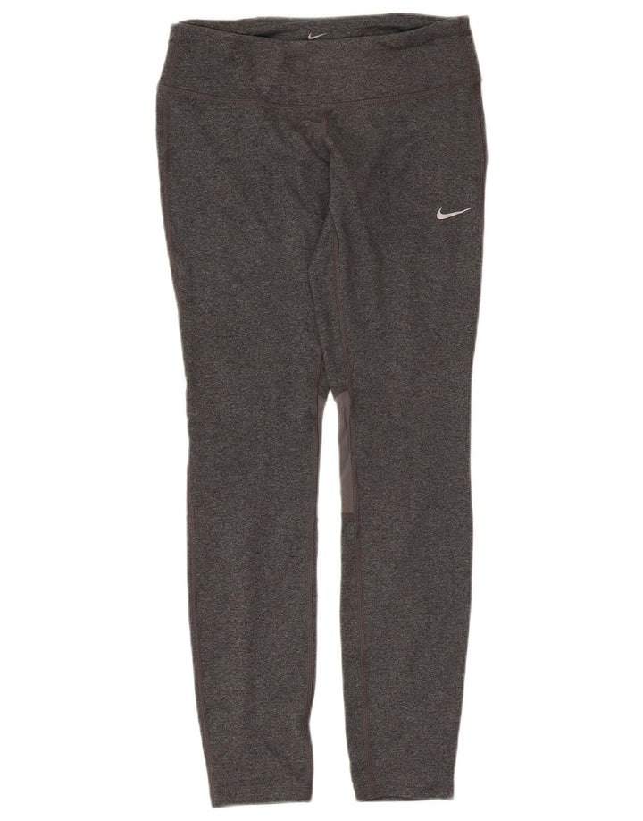 NIKE Ženske Dri Fit Leggings UK 10 Male sive fleke
