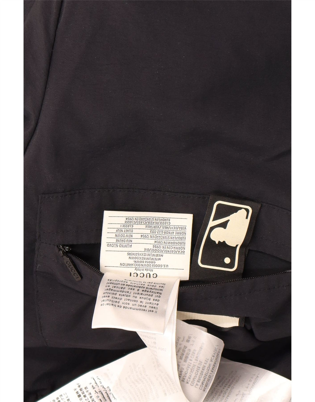 Gucci muški grafički podstavljeni kaput s kapuljačom IT 46 veliki crni poliamid