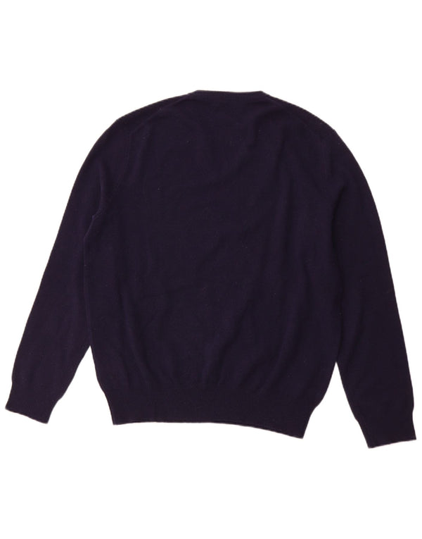 POLO RALPH LAUREN Muški džemper s V-izrezom srednje tamnoplave merino vune