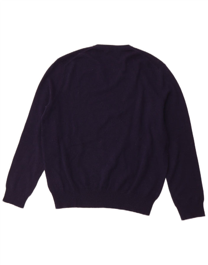 POLO RALPH LAUREN Muški džemper s V-izrezom srednje tamnoplave merino vune