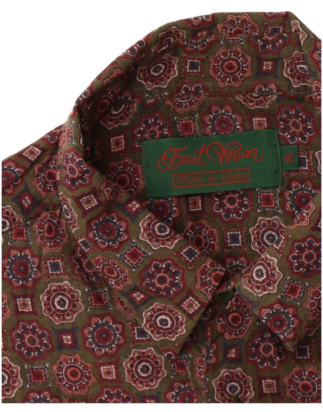 Vintage muška košulja XL smeđa cvjetna svila