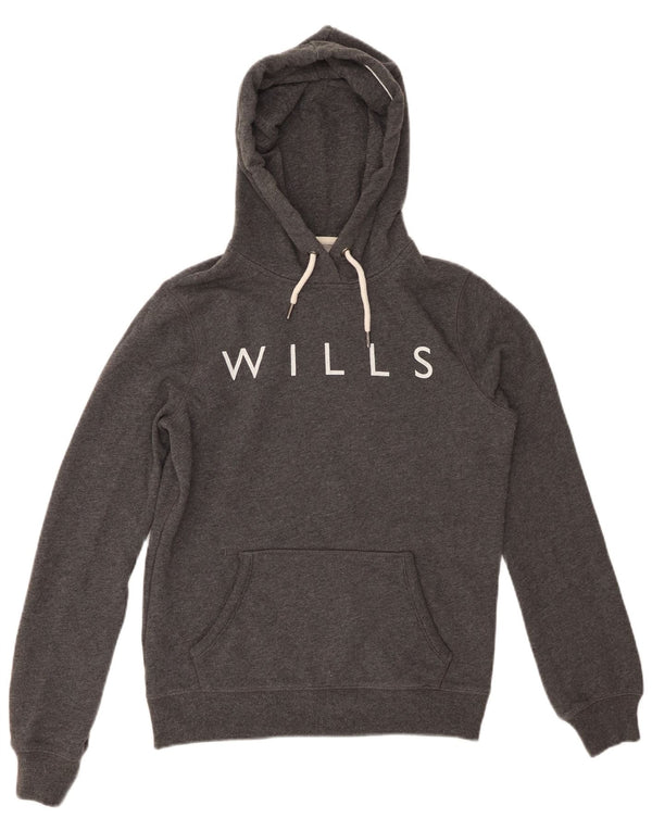 JACK WILLS Ženska majica s kapuljačom s kapuljačom s grafičkim motivima UK 8 Mala siva pamuk