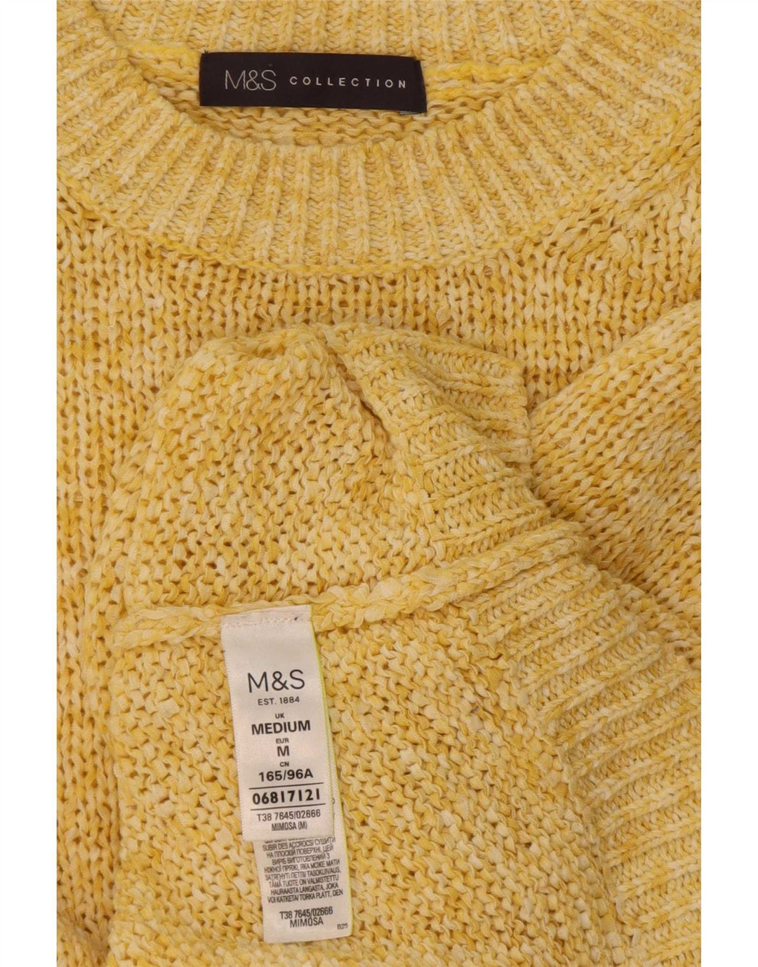 Marks & Spencer ženski džemper s okruglim izrezom UK 14 srednje žuta