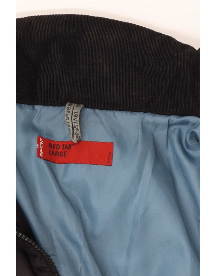 Levi's ženska podstavljena bomber jakna UK 16 veliki crni poliester