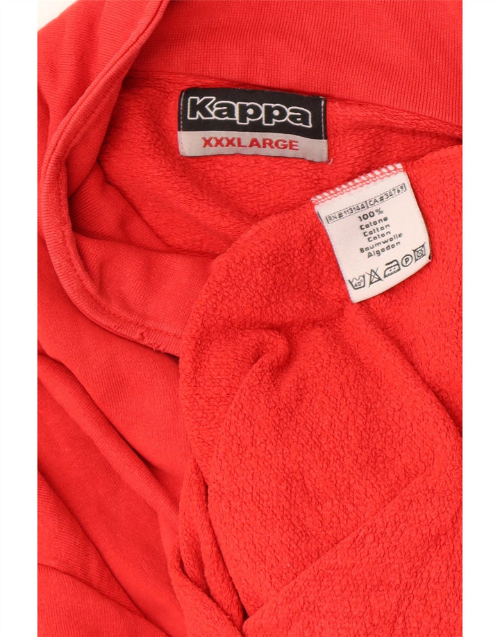Kappa muška majica s izrezom na patentni zatvarač 3XL crveni pamuk