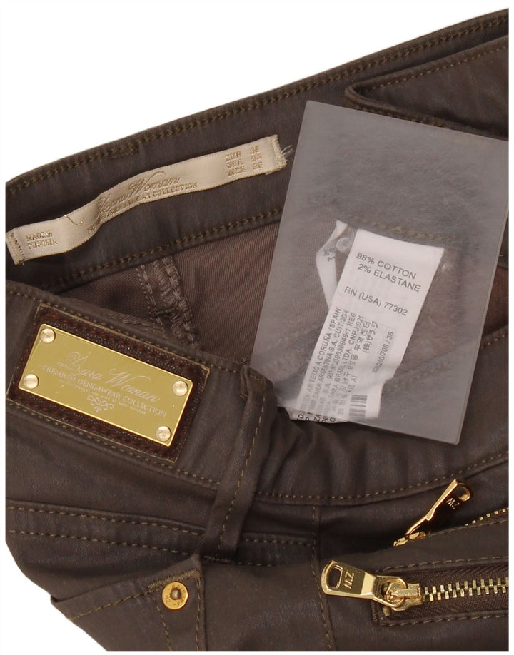 ZARA ženske uske ležerne hlače W26 L28 smeđi pamuk